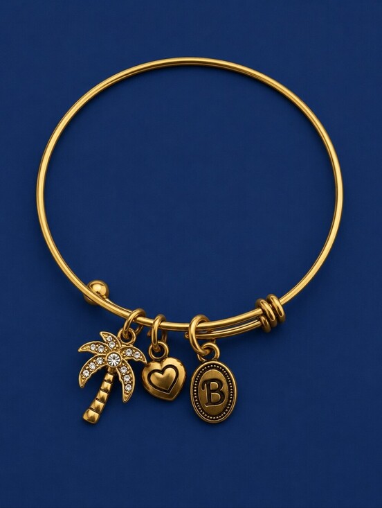 bella Perlina Jewelry - 3/$30 BELLA PERLINA Palm Tree and Heart Charm Slide Bracelet